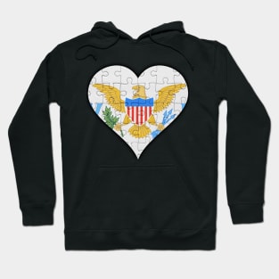 Virgin Islander Jigsaw Puzzle Heart Design - Gift for Virgin Islander With Virgin Islands Roots Hoodie